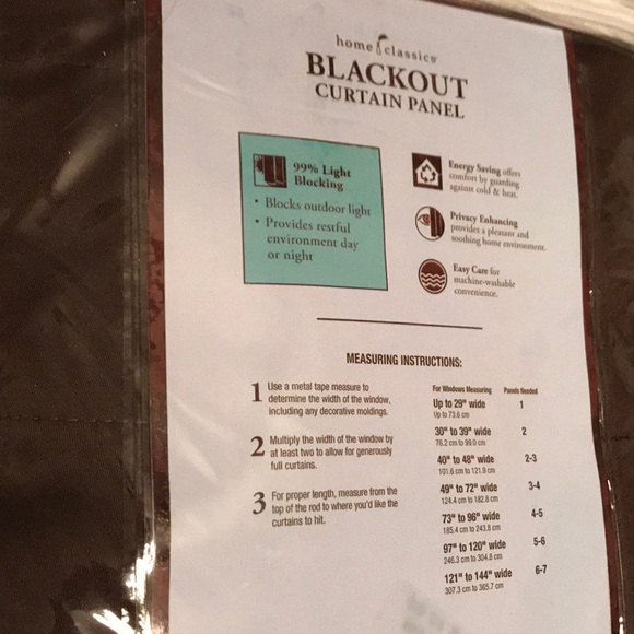 Chocolate 54x63 Blackout curtain Panel lot 2 - Picture 2 of 3